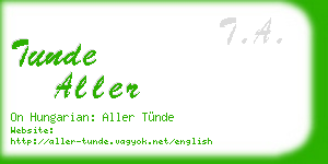 tunde aller business card